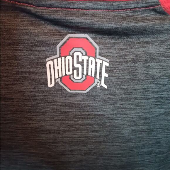 EUC Ohio State Buckeyes XL Varsity Shortsleeve Crewneck Red Gray Shirt - Picture 6 of 6
